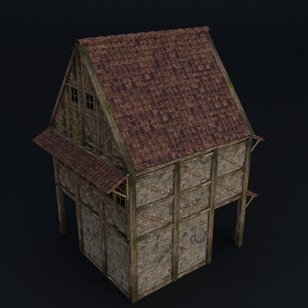 OLD MEDIEVAL BUILDING 06 Low-poly 3D model_9