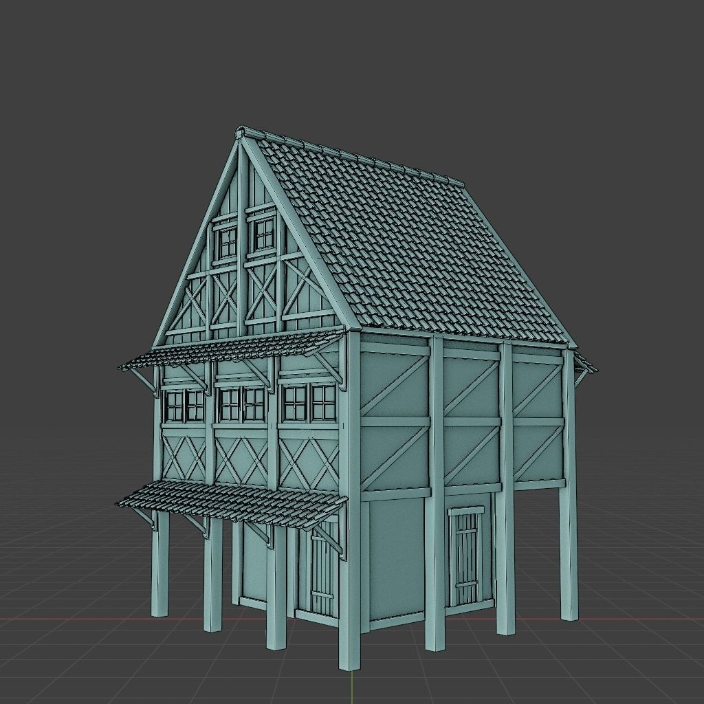 OLD MEDIEVAL BUILDING 06 Low-poly 3D model_12