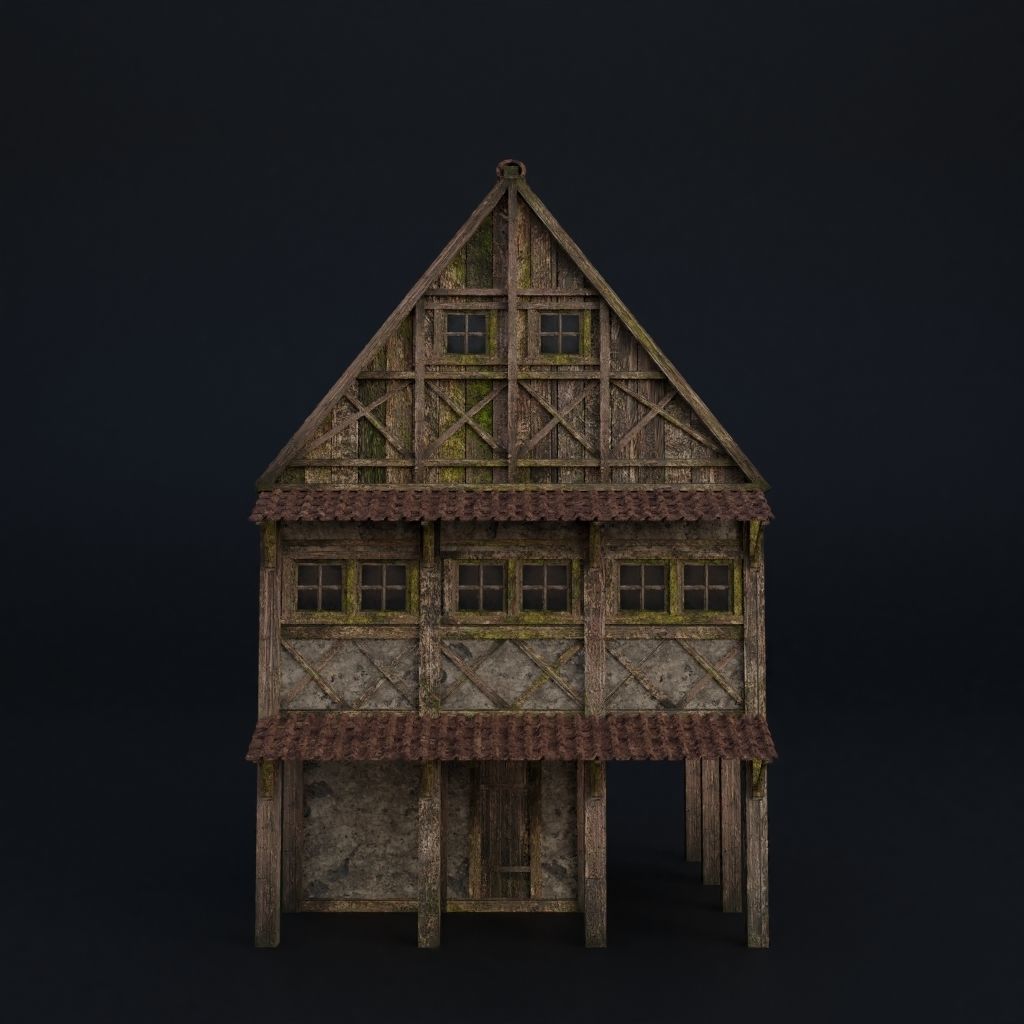 OLD MEDIEVAL BUILDING 06 Low-poly 3D model_3