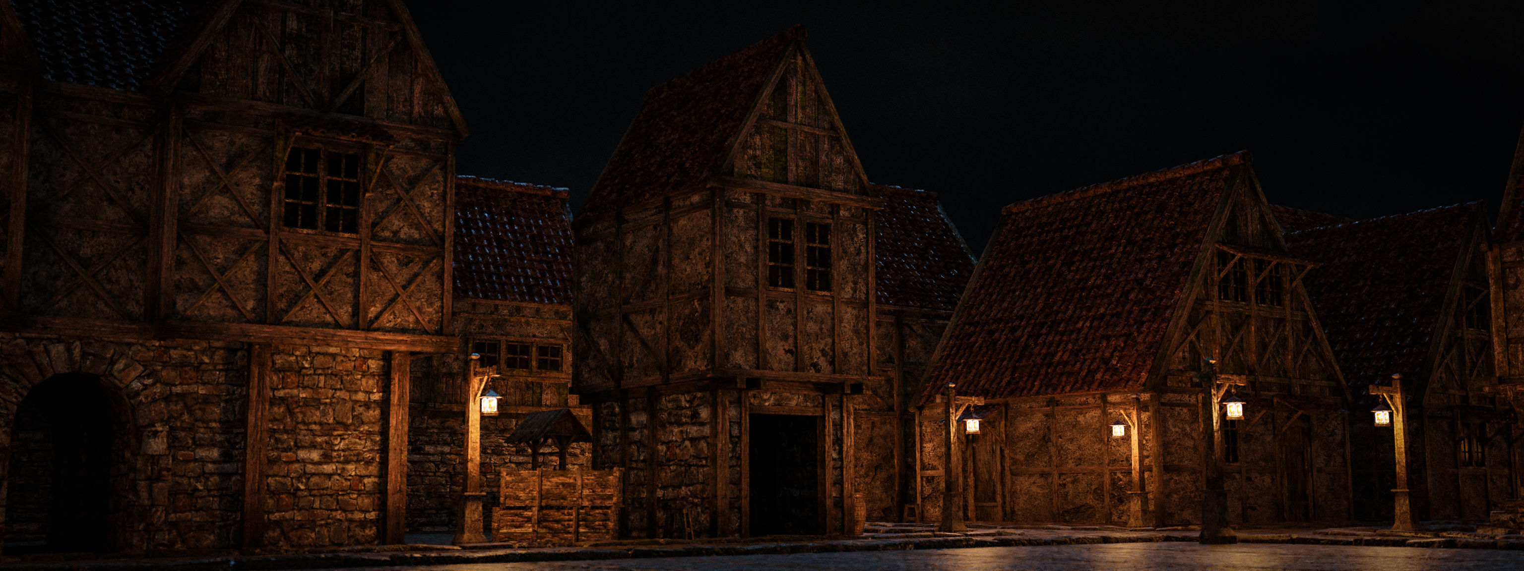 OLD MEDIEVAL PROPS ASSET AND GROUND TILEABLE Low-poly 3D model_22