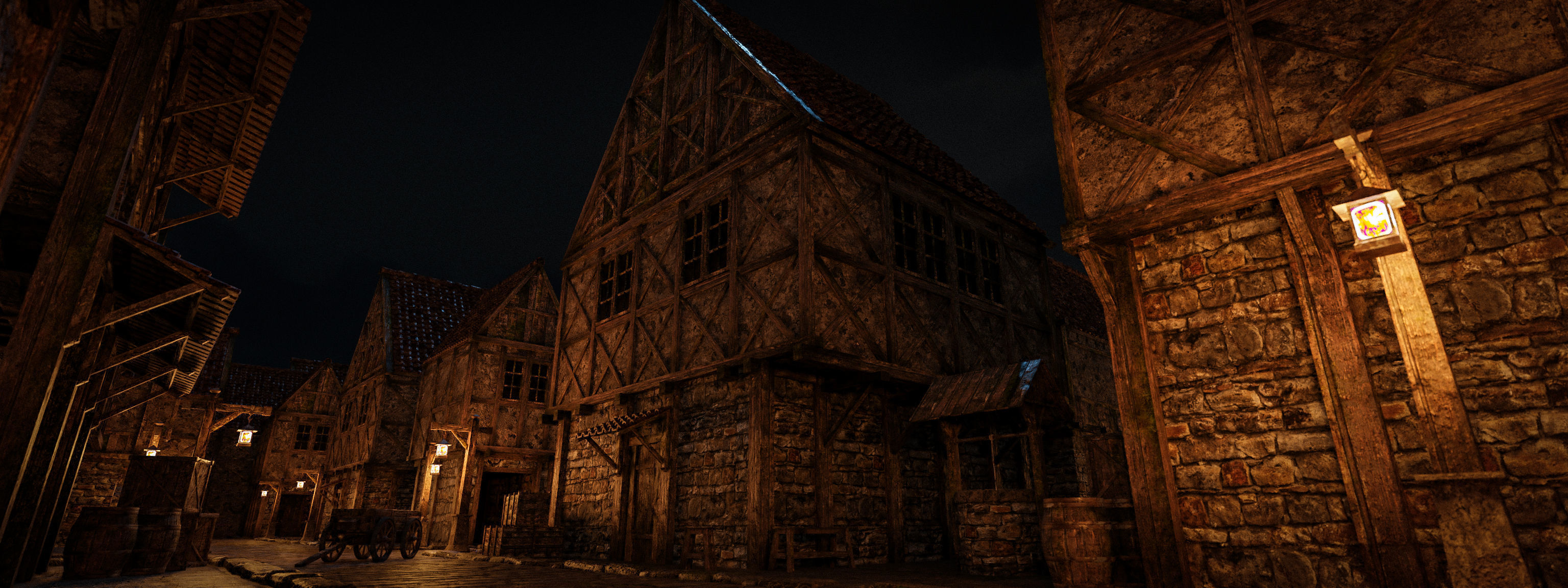 OLD MEDIEVAL PROPS ASSET AND GROUND TILEABLE Low-poly 3D model_30