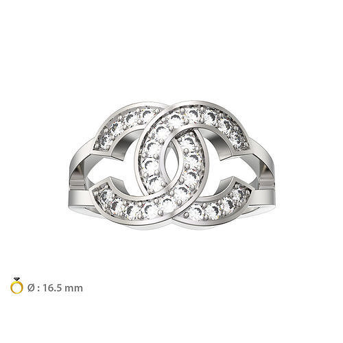 N055 Double-C ring 3D print model