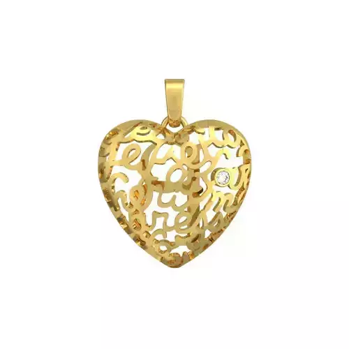 N030 B heart love pendant