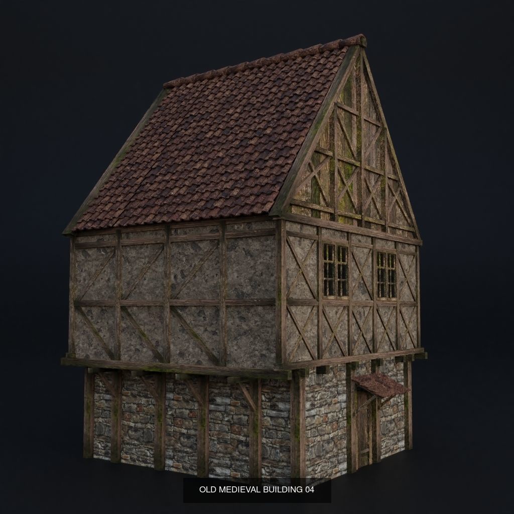OLD MEDIEVAL BUILDING AND ASSET PACK 3D Model Collection_5