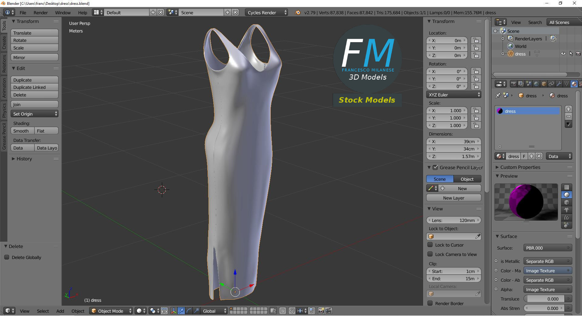 Dress 3D model_9
