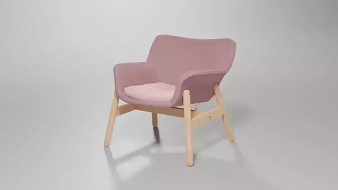 Armchair chair with wooden legs