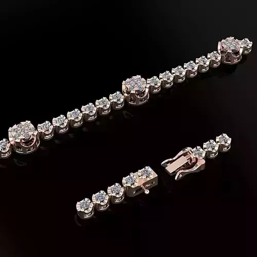 Tennis Bracelet 3D print model
