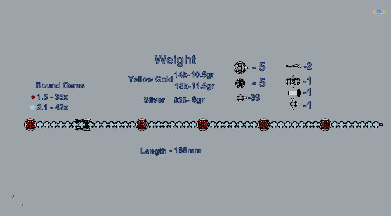 Tennis Bracelet 3D print model_3