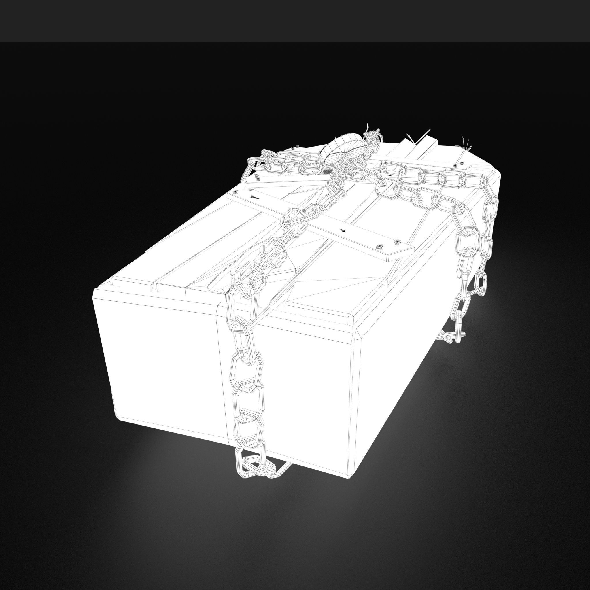 Wooden Coffin With Hand Low-poly 3D model_31