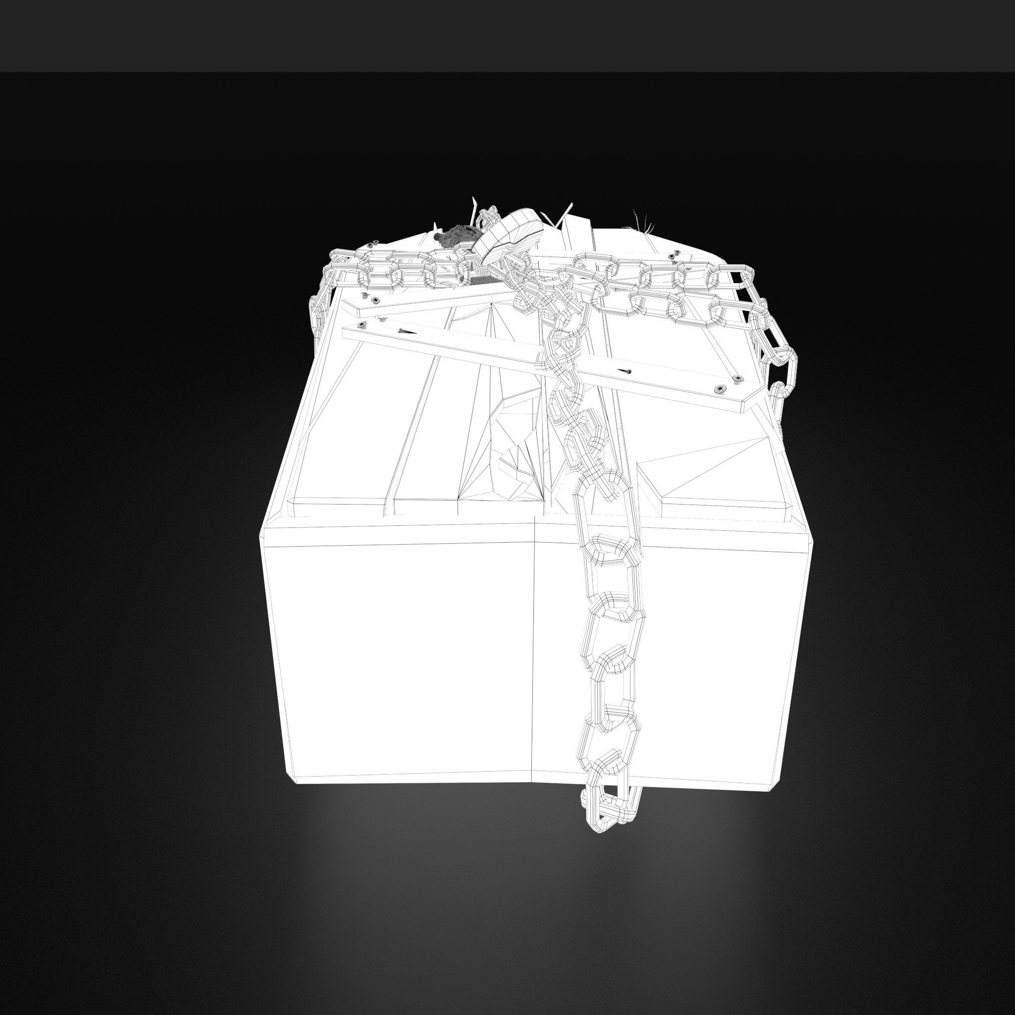 Wooden Coffin With Hand Low-poly 3D model_33