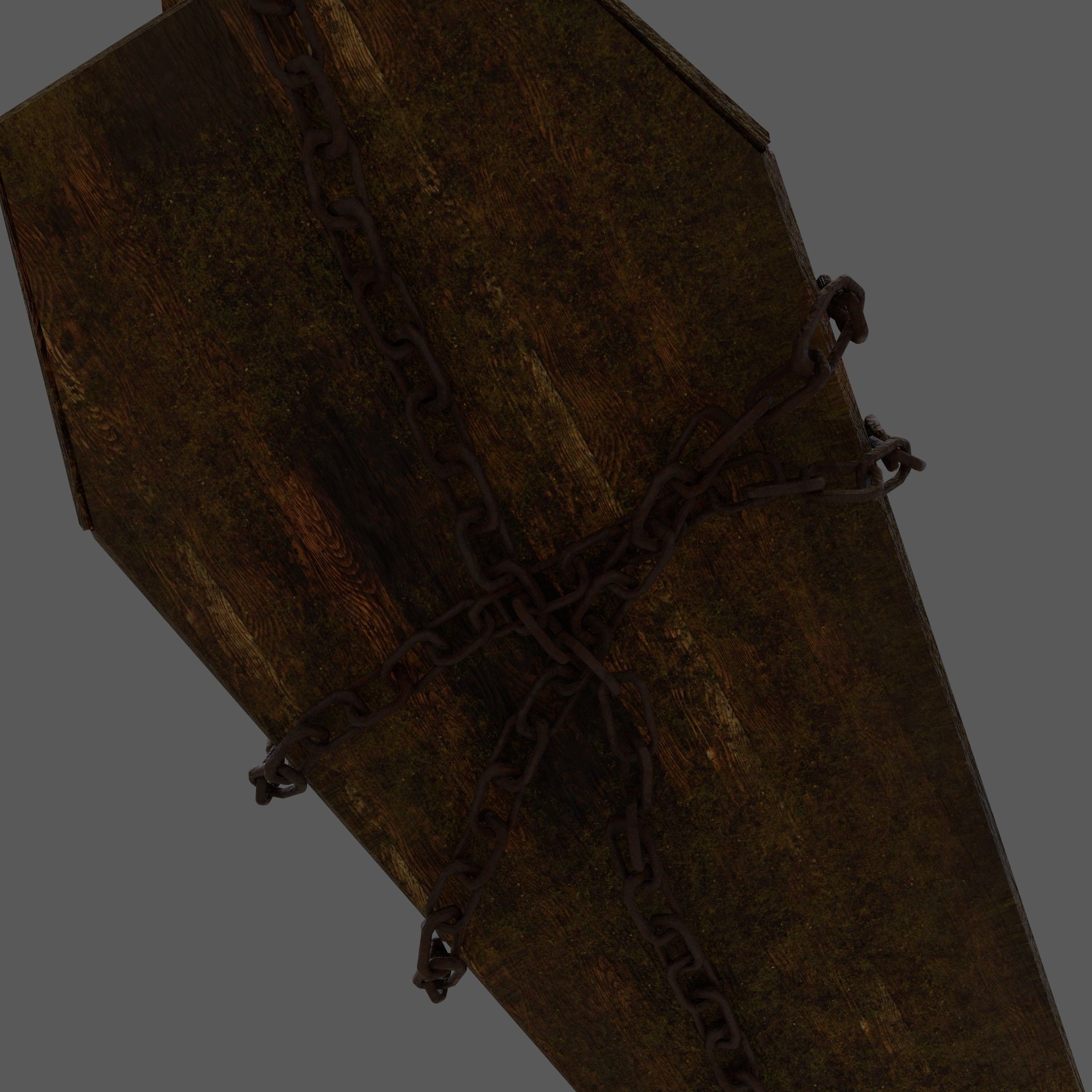 Wooden Coffin With Hand Low-poly 3D model_20