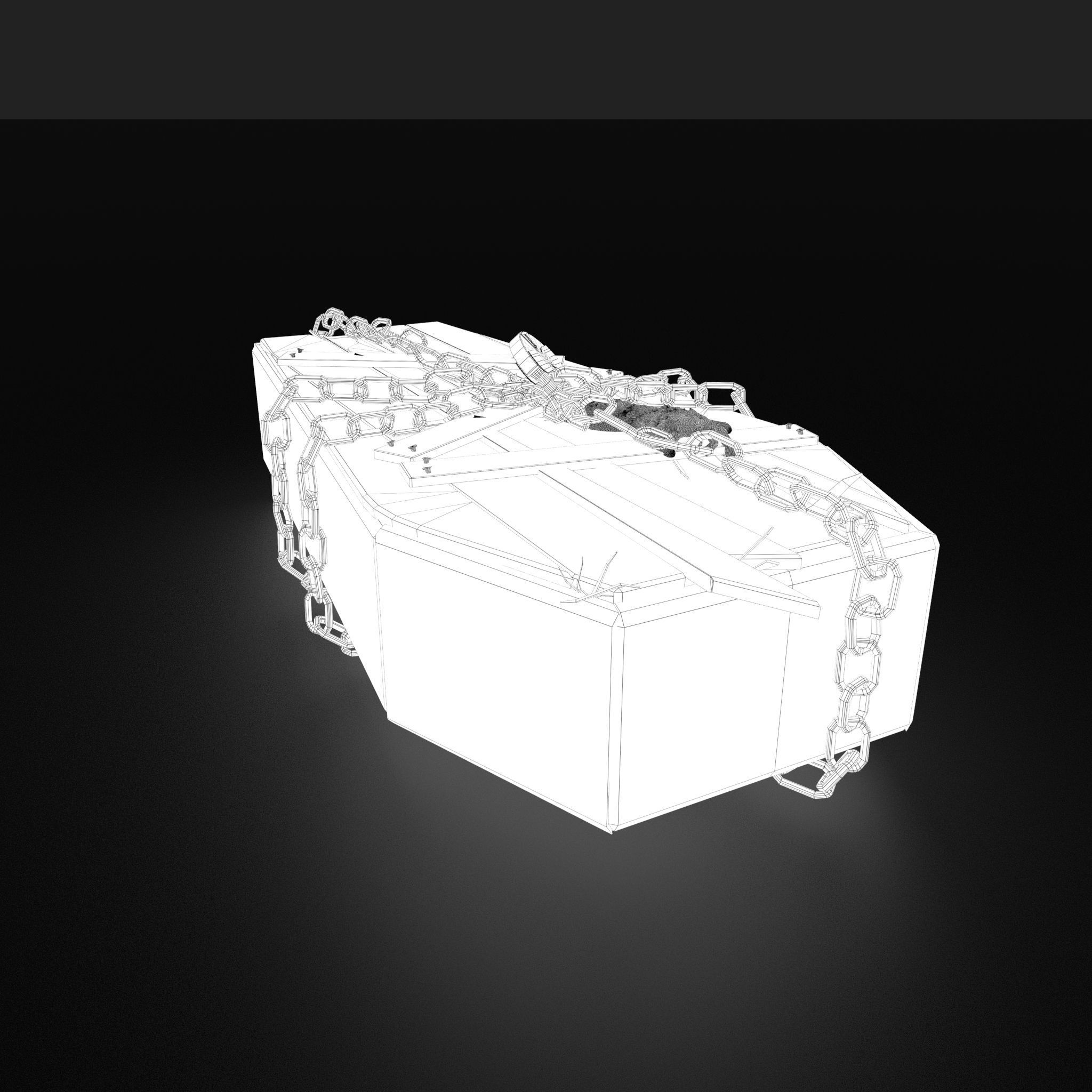 Wooden Coffin With Hand Low-poly 3D model_43