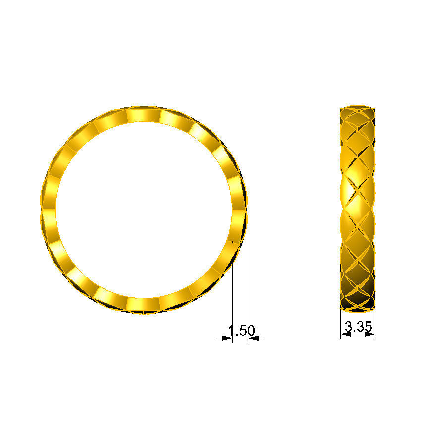 N071 wedding ring mini 3D print model_1