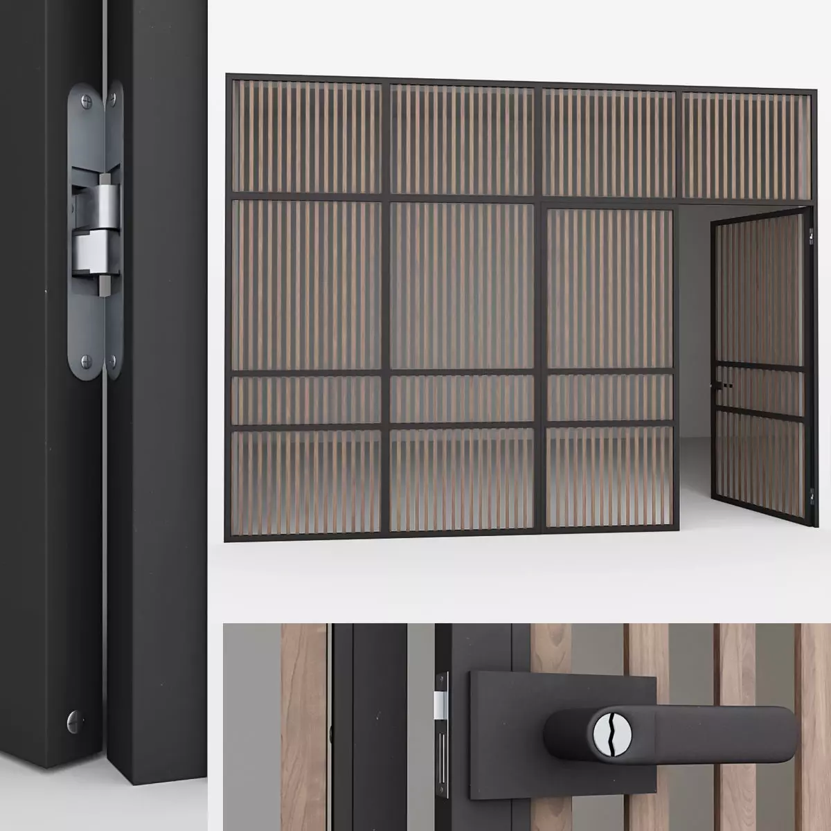 Aluminium door 2 3D model_0