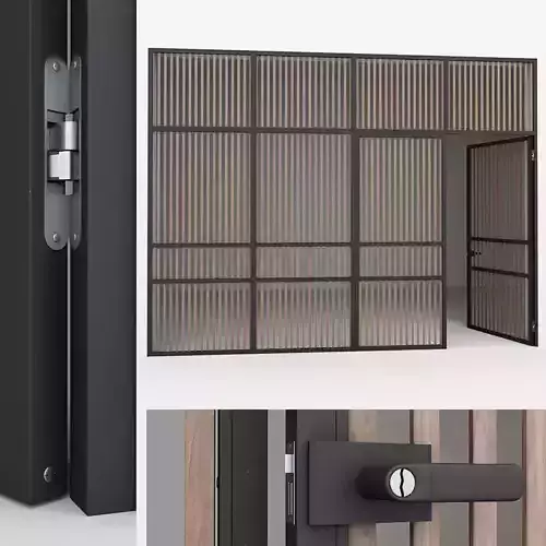 Aluminium door 2 3D model