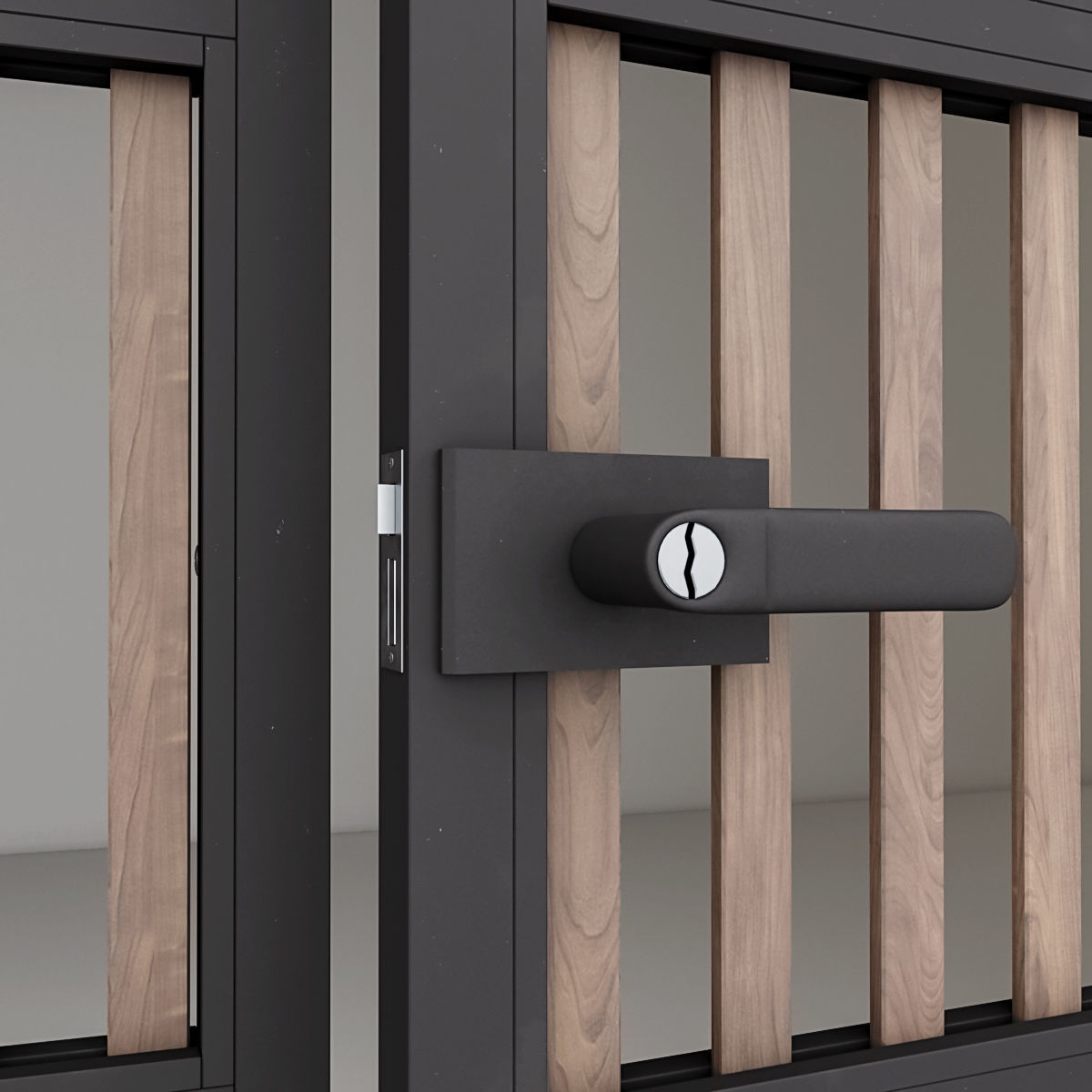 Aluminium door 2 3D model_3