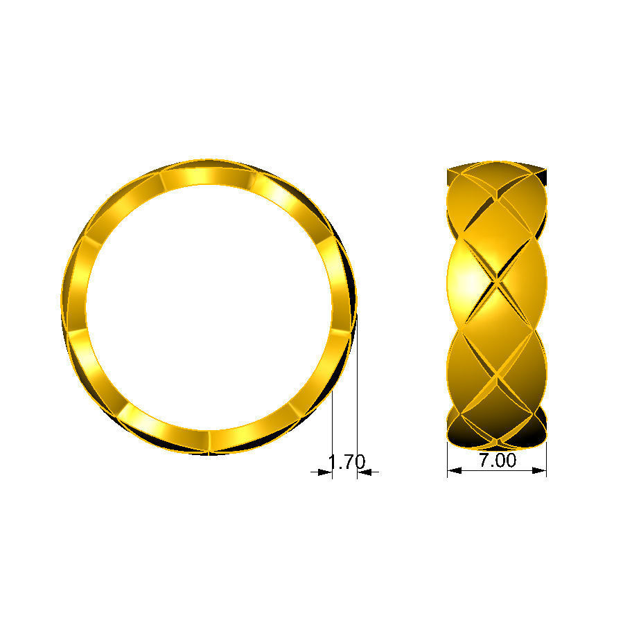 N069 Wedding ring 3D print model_8