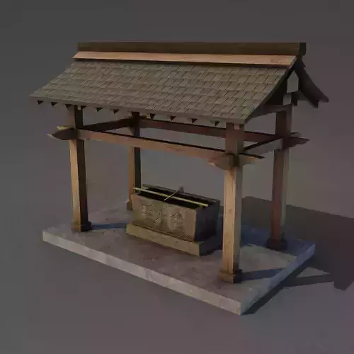 Temizuya - 4 Japanese Shinto Temizuya -4 GameReady Versions Low-poly 3D model