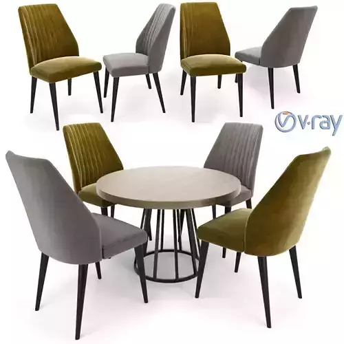 Vaz Dining Chair with round table