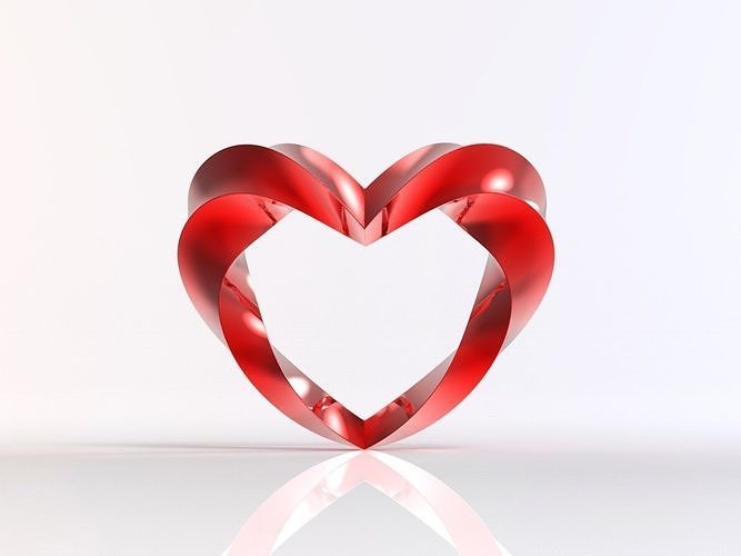 Twisted Heart Sculpture Wall Hanger 3D print model