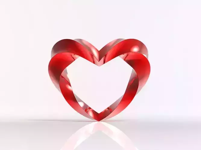 Twisted Heart Sculpture Wall Hanger 3D print model