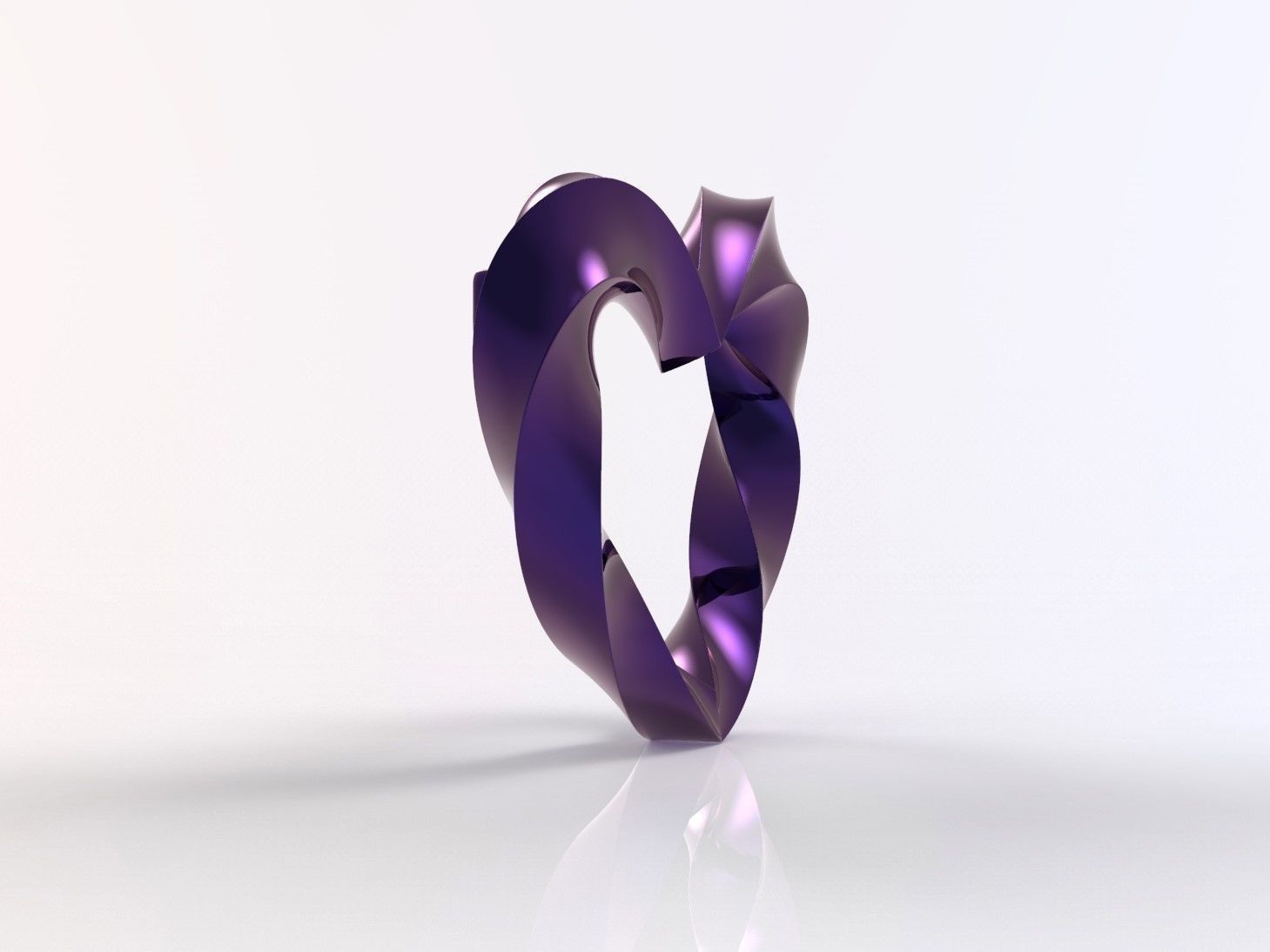 Twisted Heart Sculpture Wall Hanger 3D print model_3