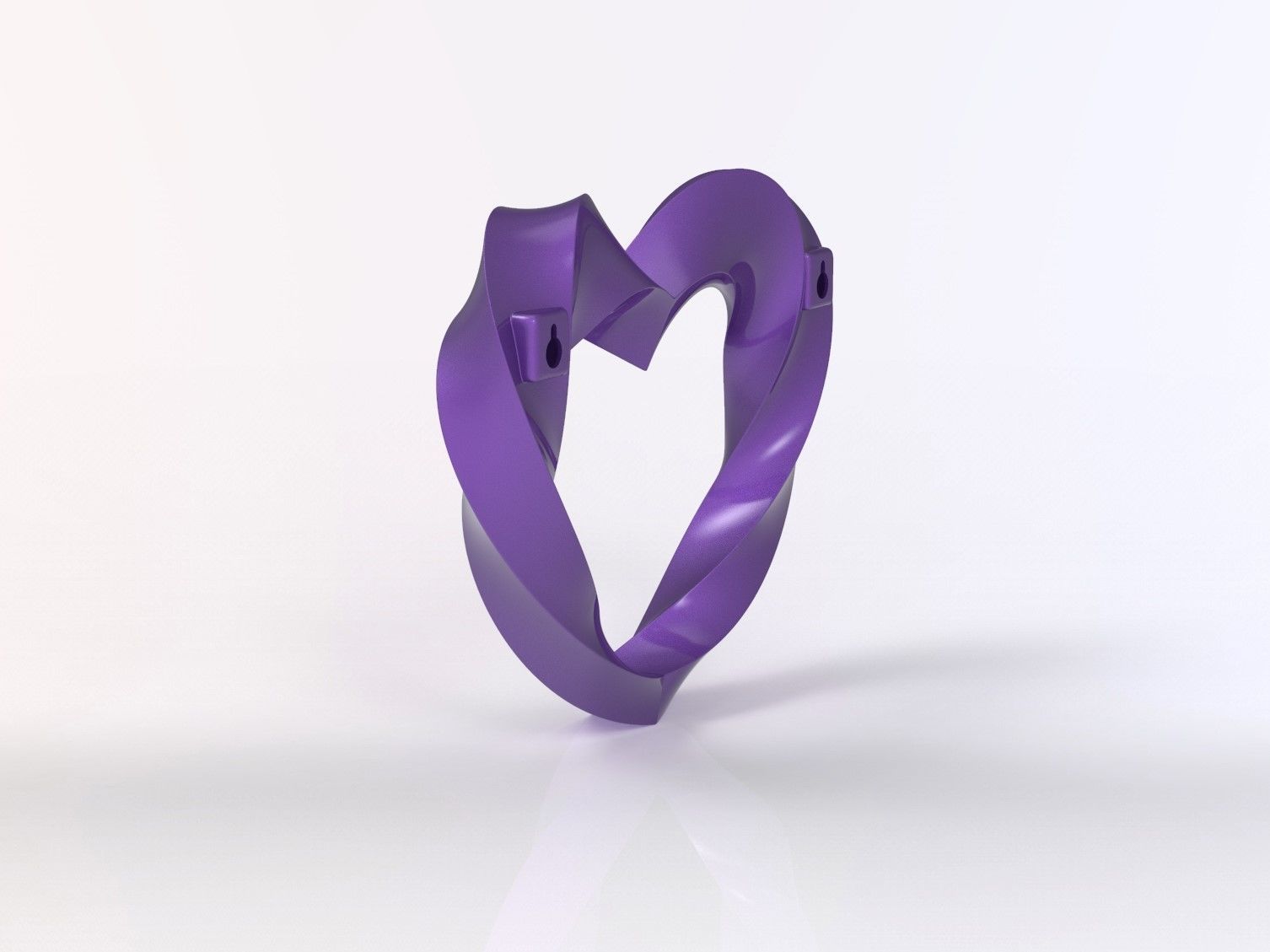 Twisted Heart Sculpture Wall Hanger 3D print model_4