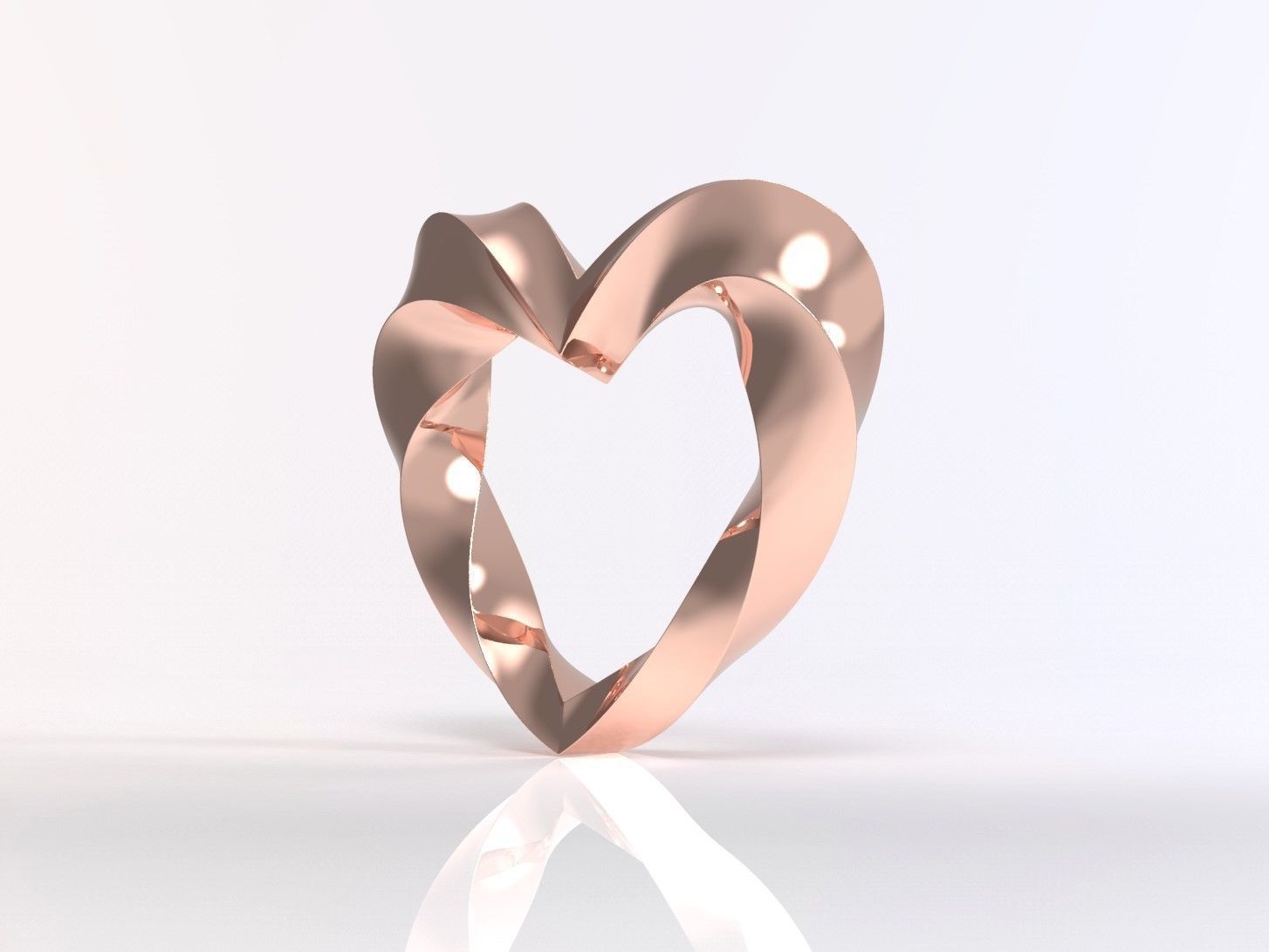 Twisted Heart Sculpture Wall Hanger 3D print model_5