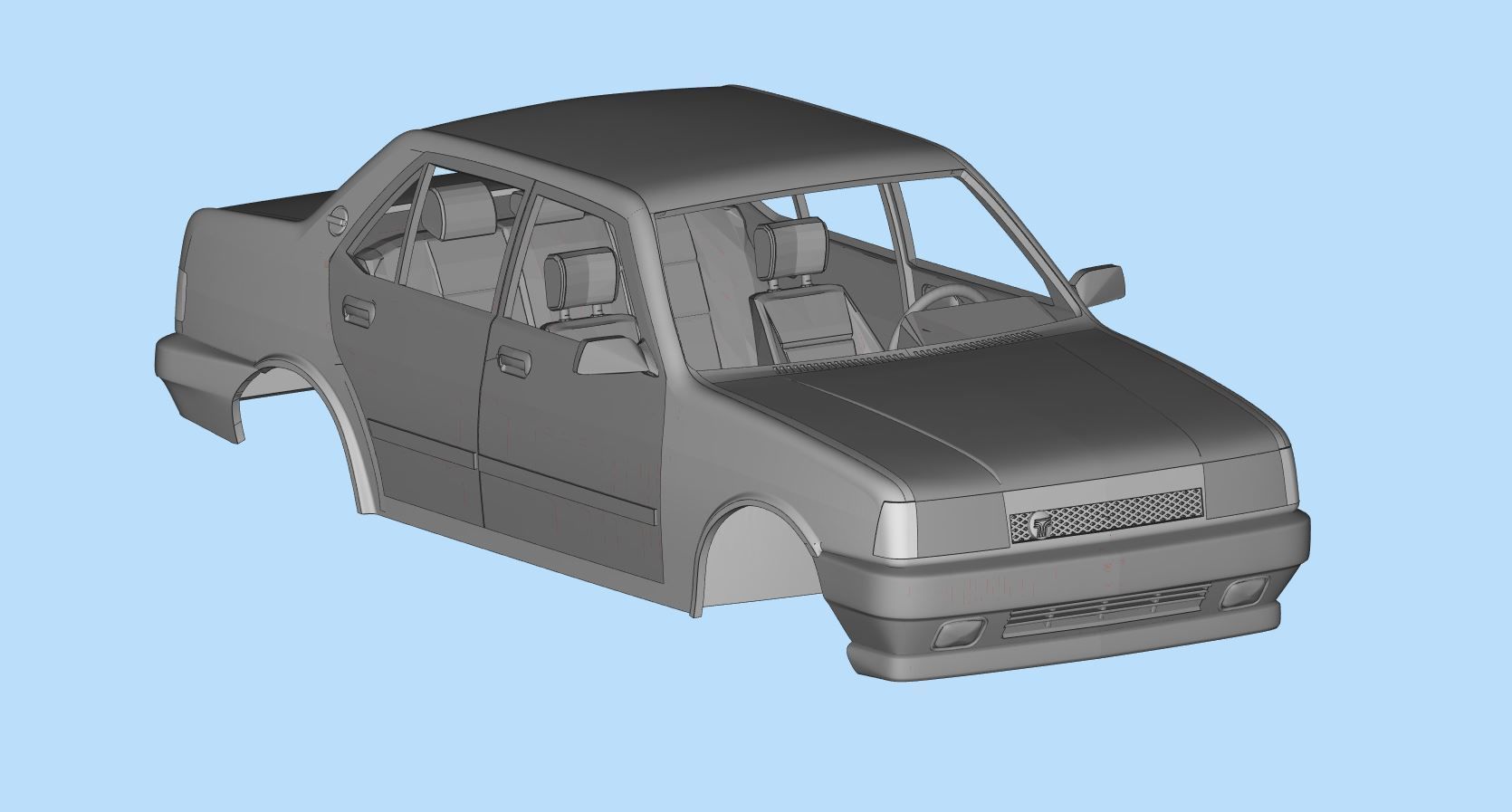 3d printable car Turkish Tofas Sahin Regata Fiat stl file 3D print model_4