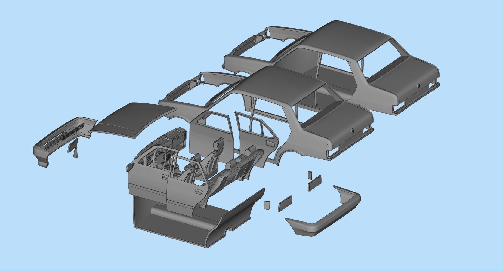 3d printable car Turkish Tofas Sahin Regata Fiat stl file 3D print model_11