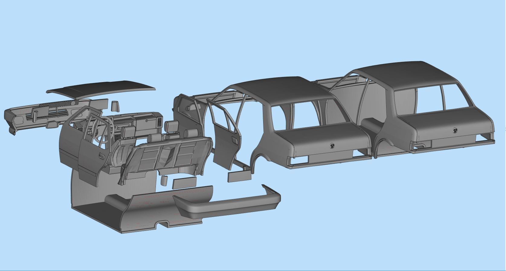 3d printable car Turkish Tofas Sahin Regata Fiat stl file 3D print model_12