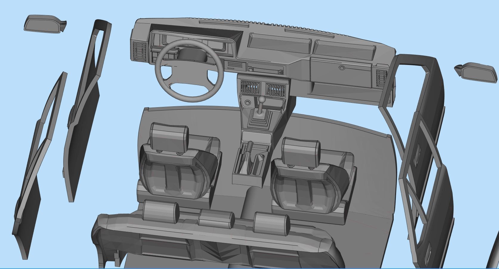 3d printable car Turkish Tofas Sahin Regata Fiat stl file 3D print model_19