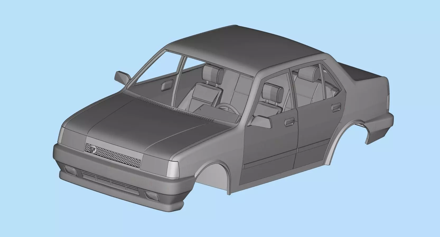 3d printable car Turkish Tofas Sahin Regata Fiat stl file 3D print model_0