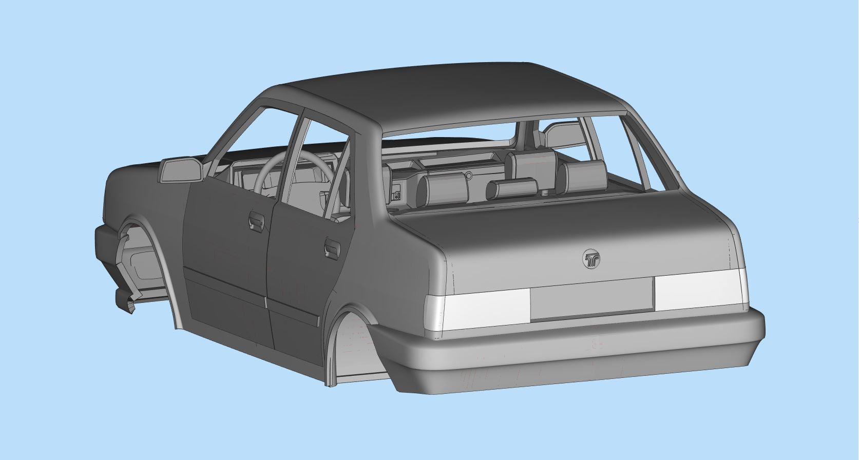 3d printable car Turkish Tofas Sahin Regata Fiat stl file 3D print model_7