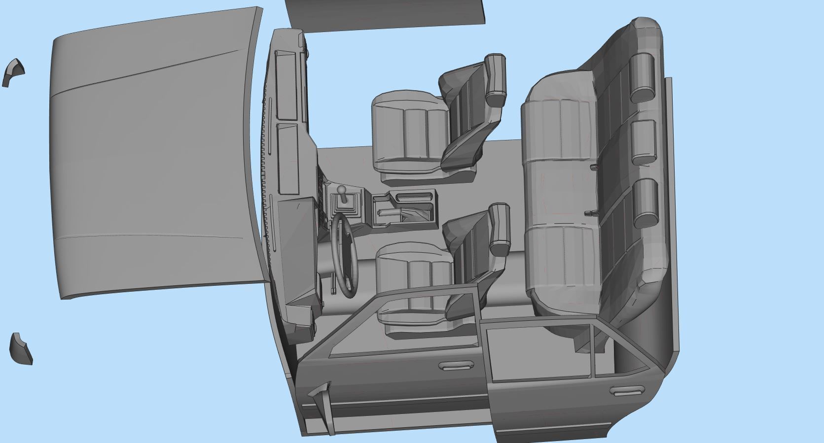 3d printable car Turkish Tofas Sahin Regata Fiat stl file 3D print model_18