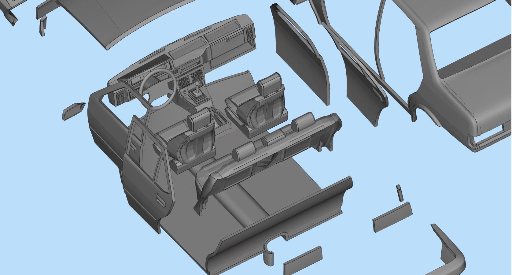 3d printable car Turkish Tofas Sahin Regata Fiat stl file 3D print model_17