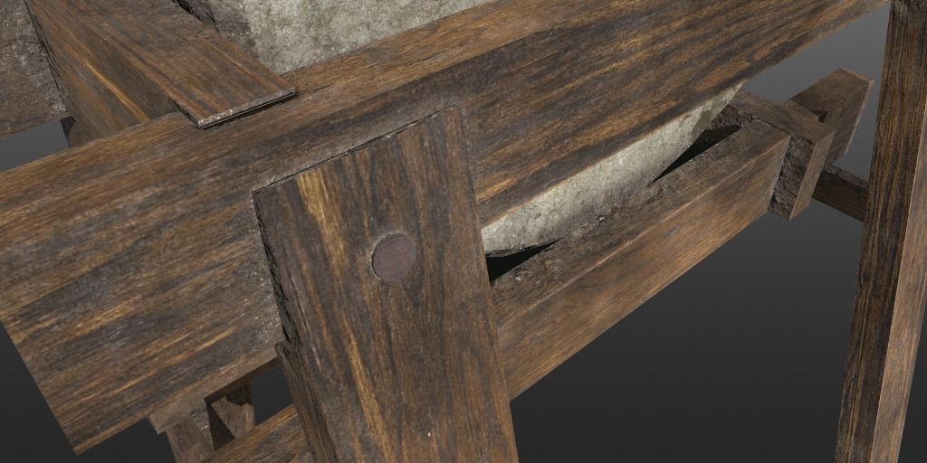 Historical Grindstone Low-poly 3D model_2