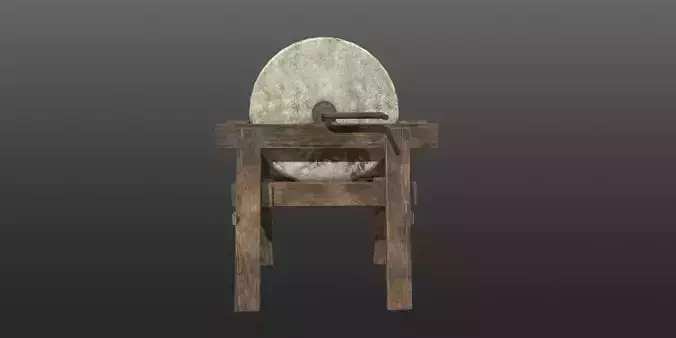 Historical Grindstone Low-poly 3D model