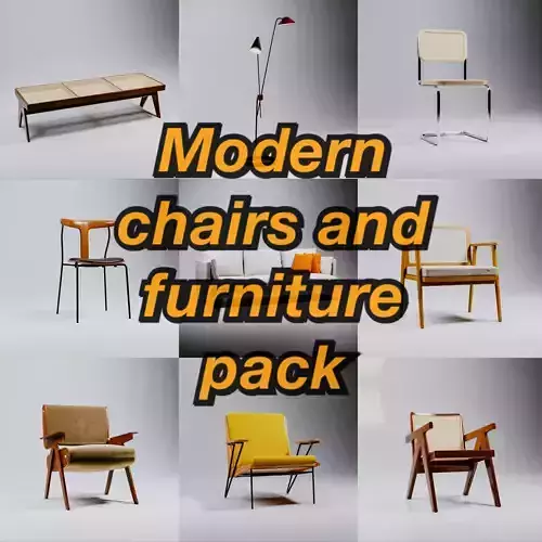 Modern chairs and furniture pack