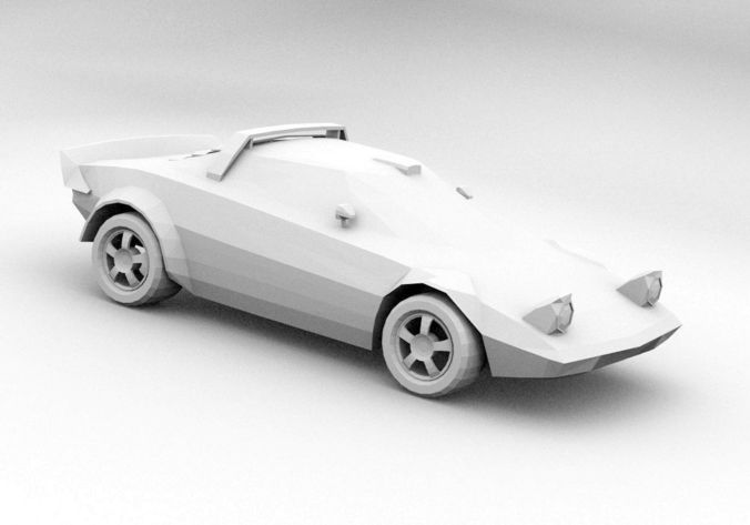 Low poly Lancia Stratos  Low-poly 3D model