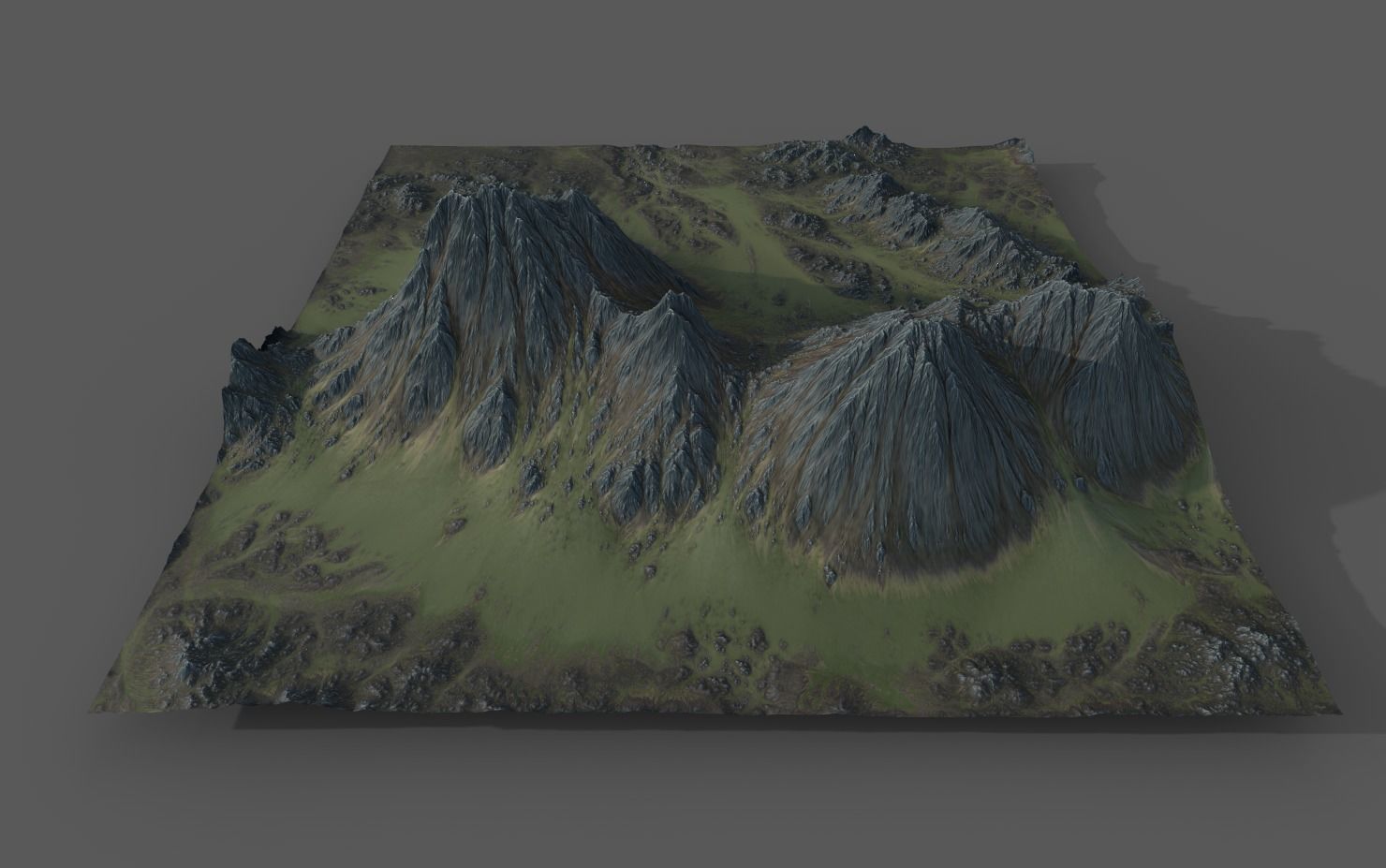 Alpine Landscape -  Low-poly 3D model_3