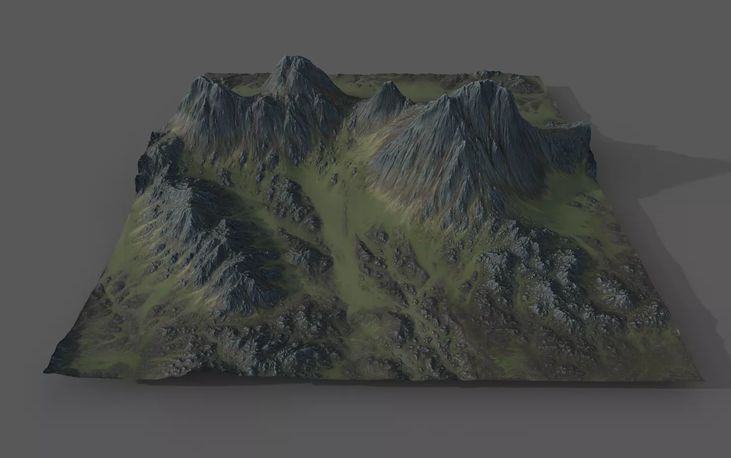 Alpine Landscape -  Low-poly 3D model_0