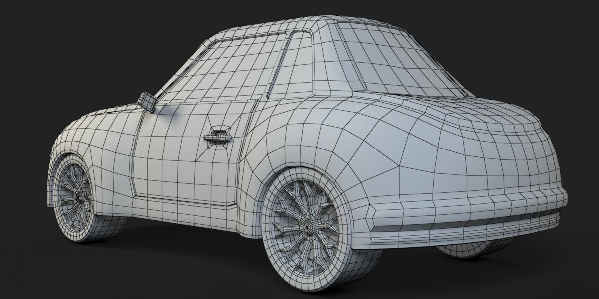 CartoonCar car Low-poly 3D model_8