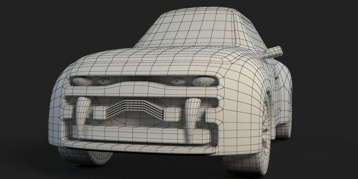 CartoonCar car Low-poly 3D model_7
