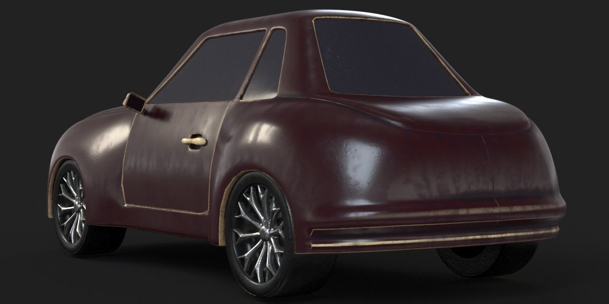 CartoonCar car Low-poly 3D model_1