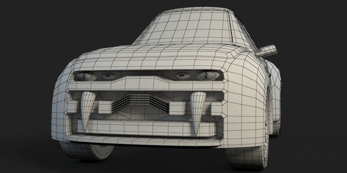 CartoonCar car Low-poly 3D model_6