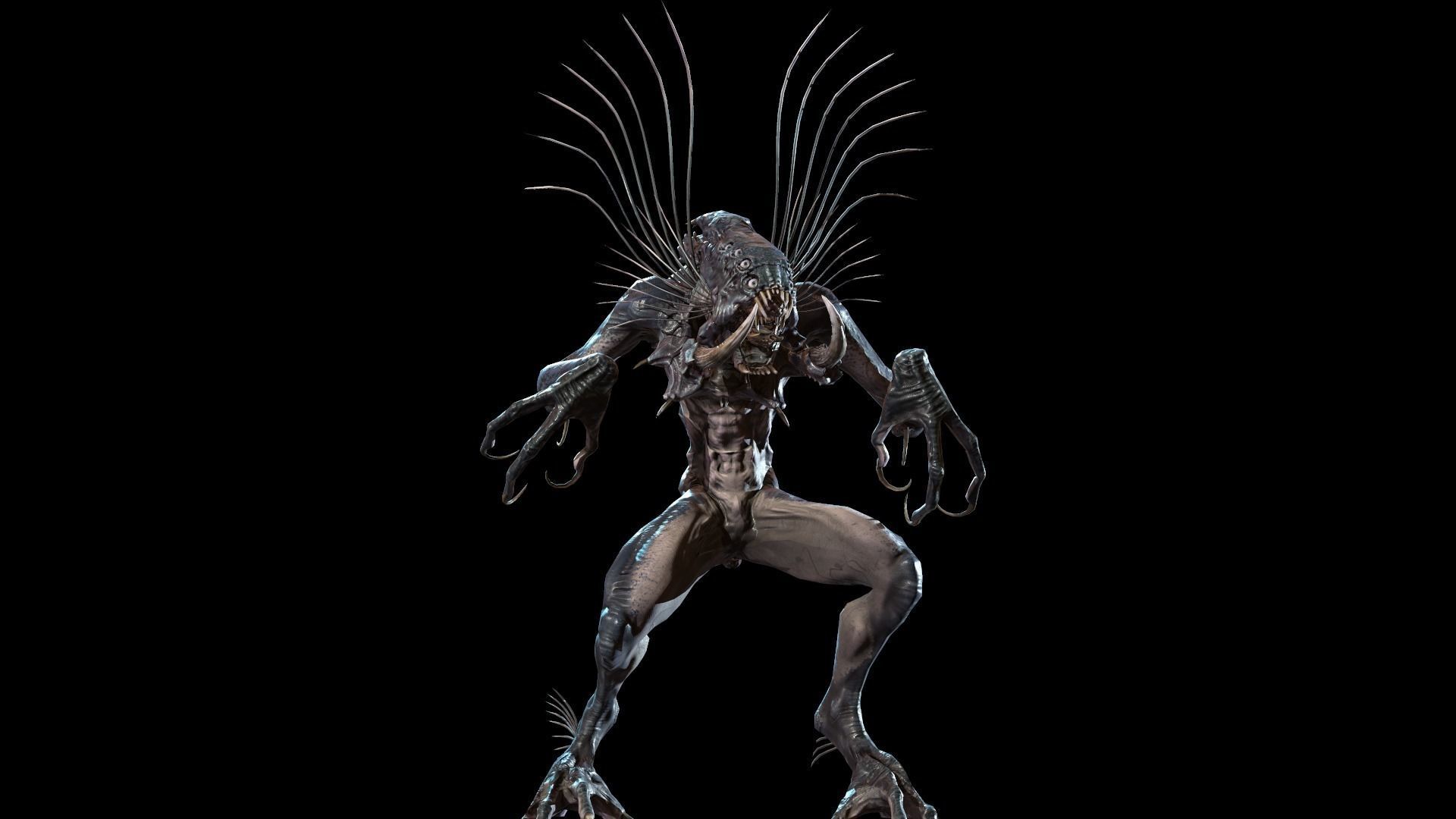 Swamp Monster Low-poly 3D model_17