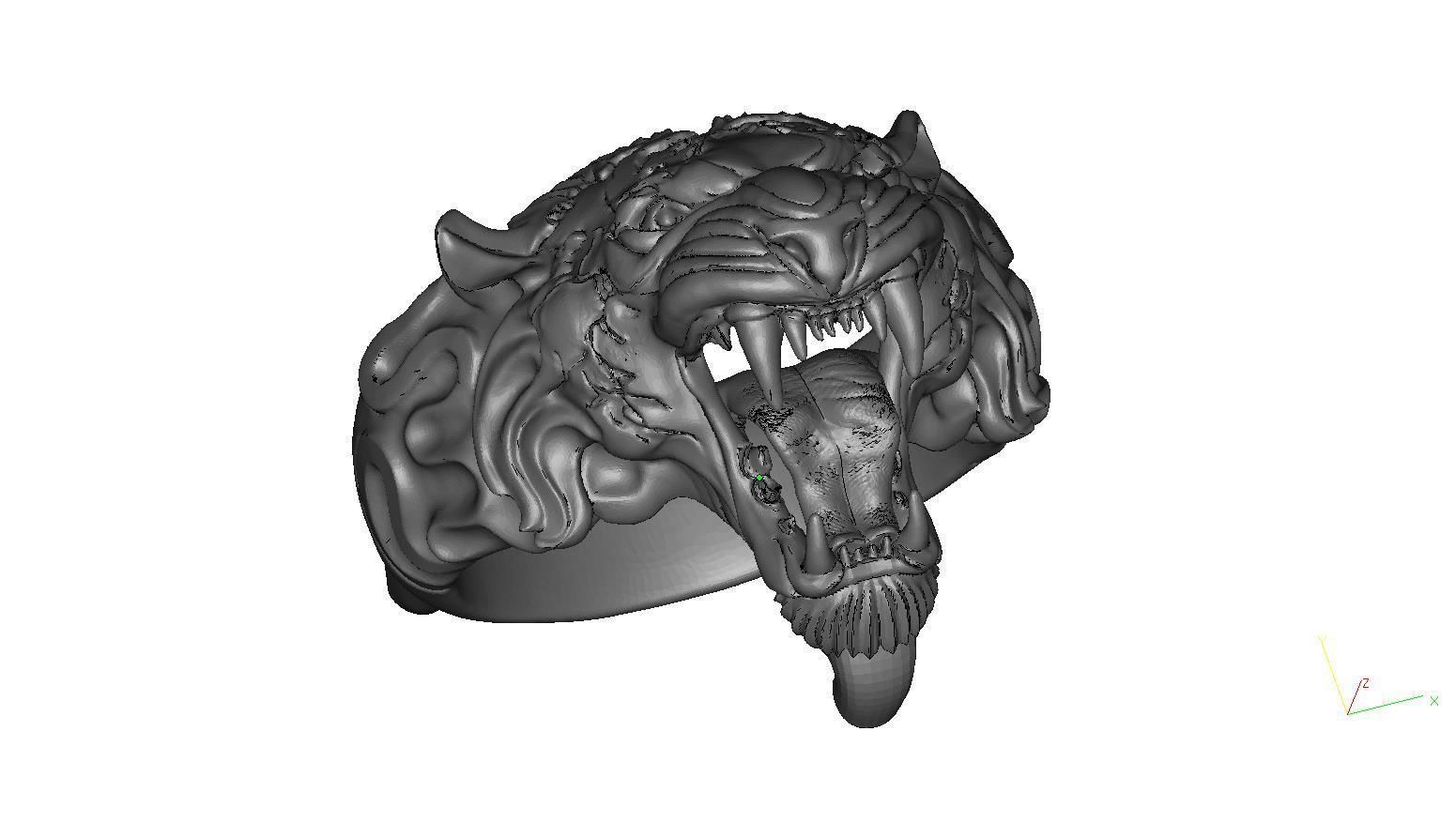 Jewelry Tiger ring 3D print model_1