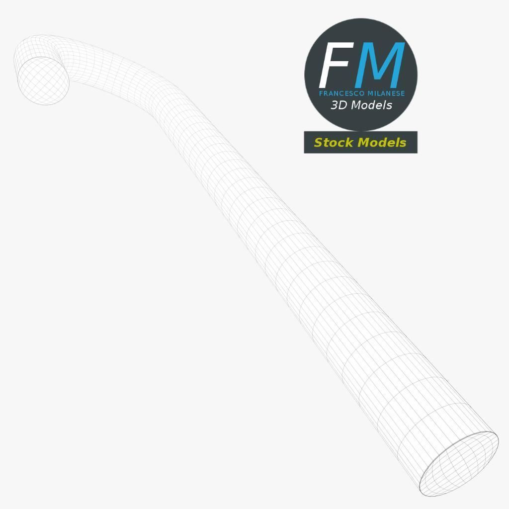 Striped candy cane 3D model_8