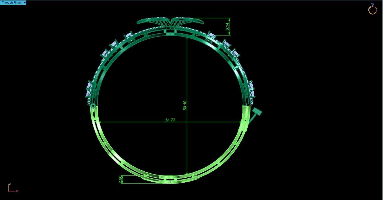 bracelet ring with measurements 3D print model_1